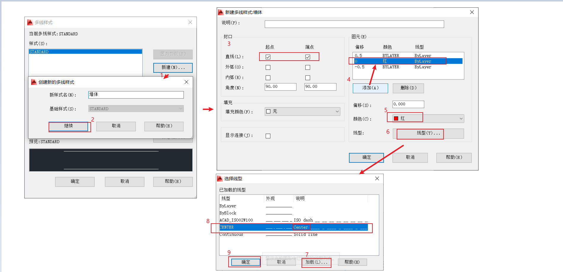 AutoCAD-Draw-MLineStyle-Wall