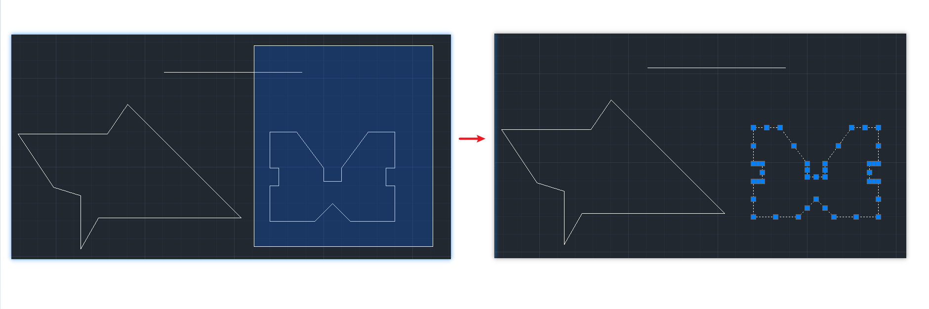 AutoCAD-SelectObject-DragFromLeftToRigth